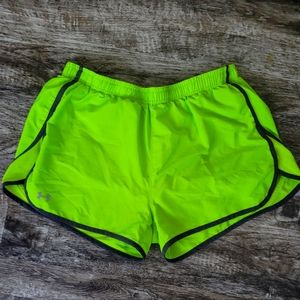 Women's Nike athletic shorts, lime green/gray trim, size medium, guc